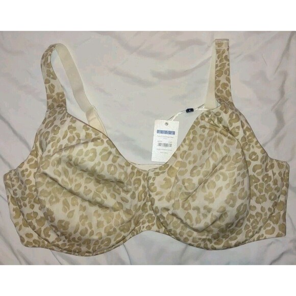 NWT Sz 46DD/E Full Coverage Bra Beige Panther Animal Print Uncia Aisilin - Picture 2 of 7